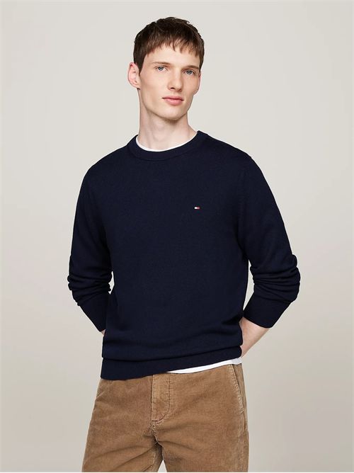 pullover uomo blu TOMMY HILFIGER | MW0MW28046DW5